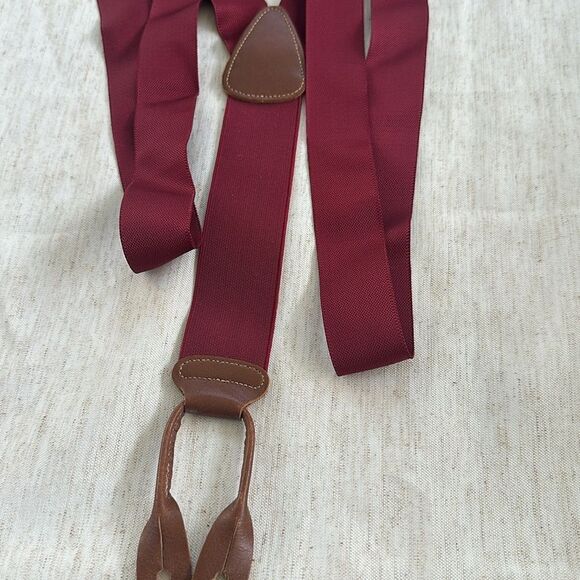 Trafalgar Burgundy Men’s Suspenders O/S - Picture 3 of 4